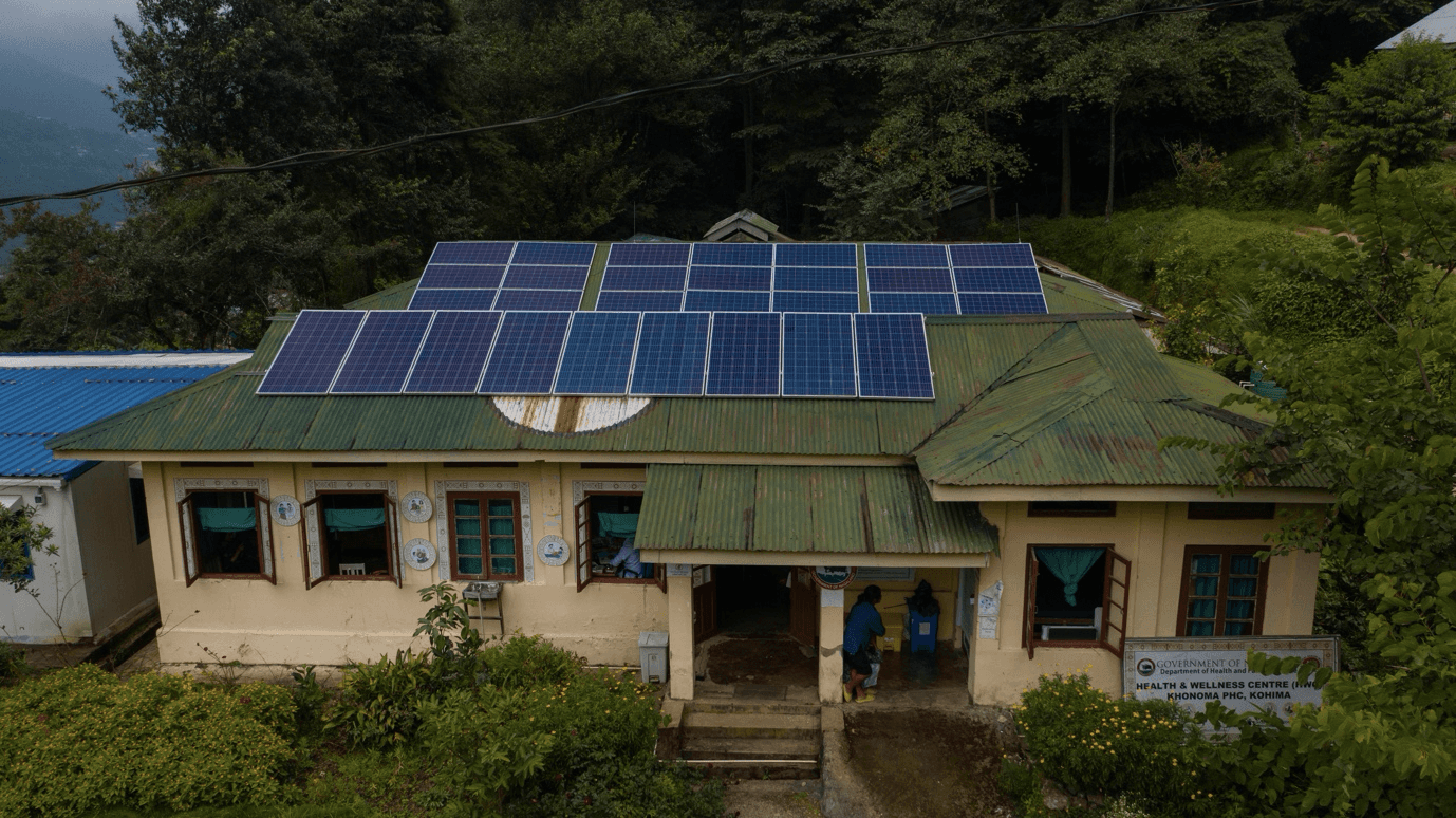 Health and wellness center equipped with solar panels installed by Sunmeister in Nagaland 